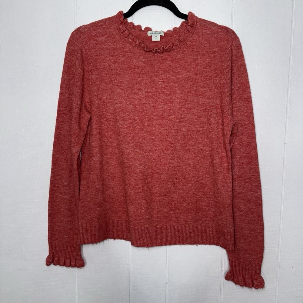 Sundance Women’s Aileen Ruffle Sweater Coral Red Size PM - Picture 1 of 6